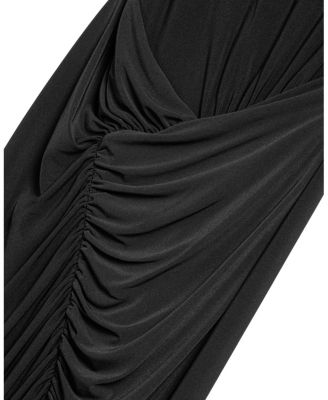  Ruched Side-Slit Maxi Dress