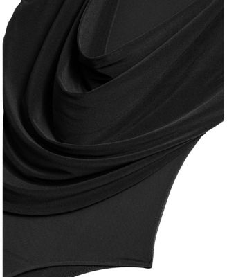 Draped Mesh-Panel Bodysuit