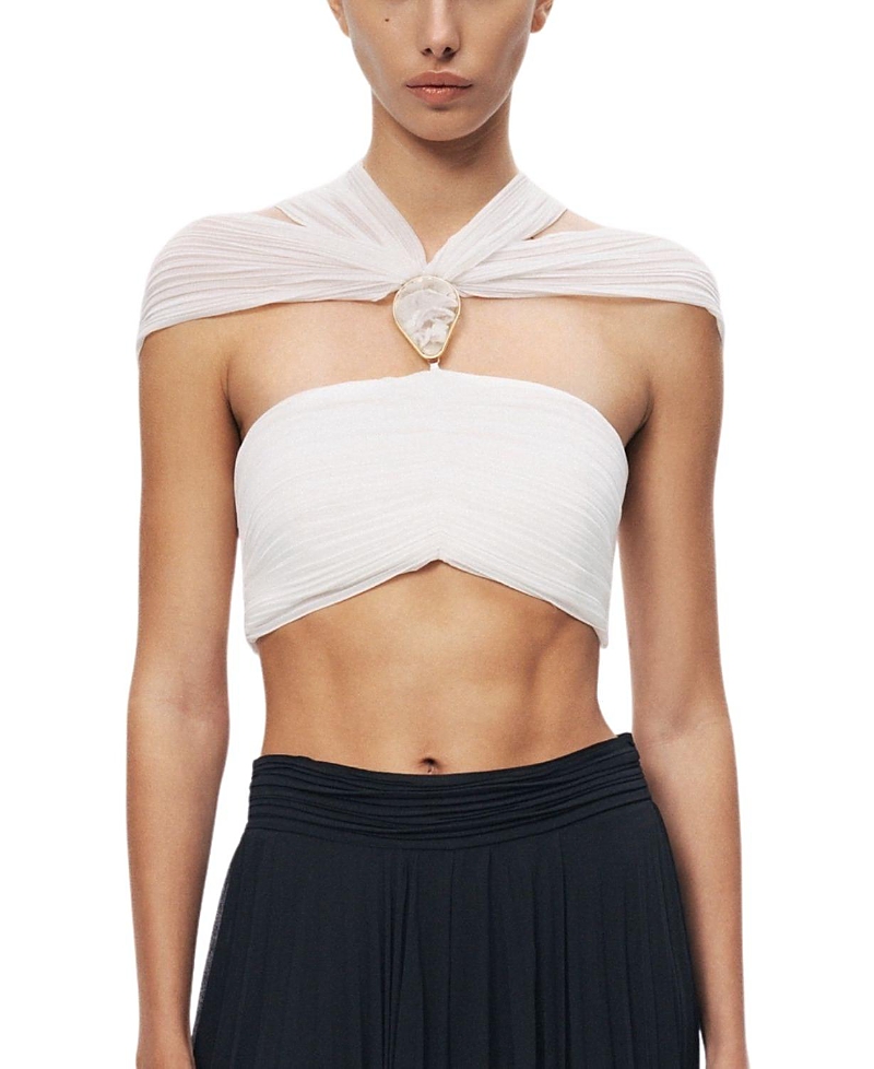Nocturne Strapless Draped Bustier Top
