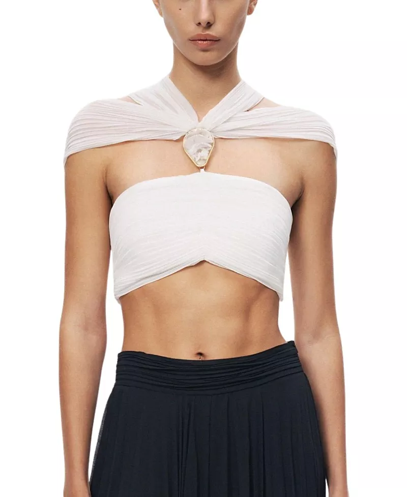 Nocturne Strapless Draped Bustier Top