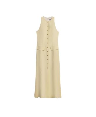  Sleeveless Button-Front Midi Dress