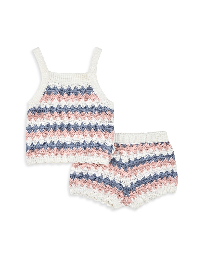 Firsts by petit lem Girls' Faux Crochet Knit Top & Shorts Set - Baby