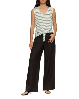 The Linen Marine Wide Leg Pants