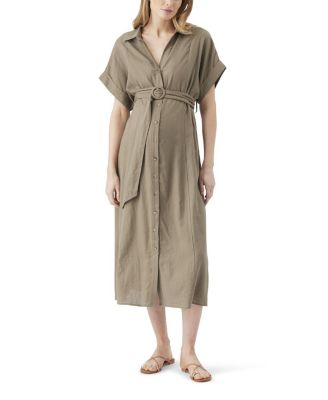  Amy Linen Nursing Shirt Dress