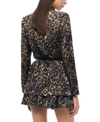  Printed Leopard Belted Jacket