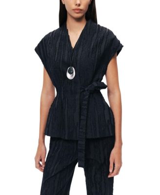  Textured Belted Vest