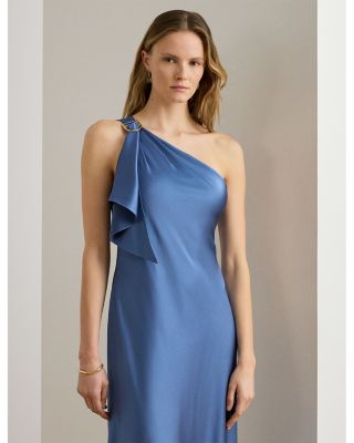 Satin Charmeuse One Shoulder Gown