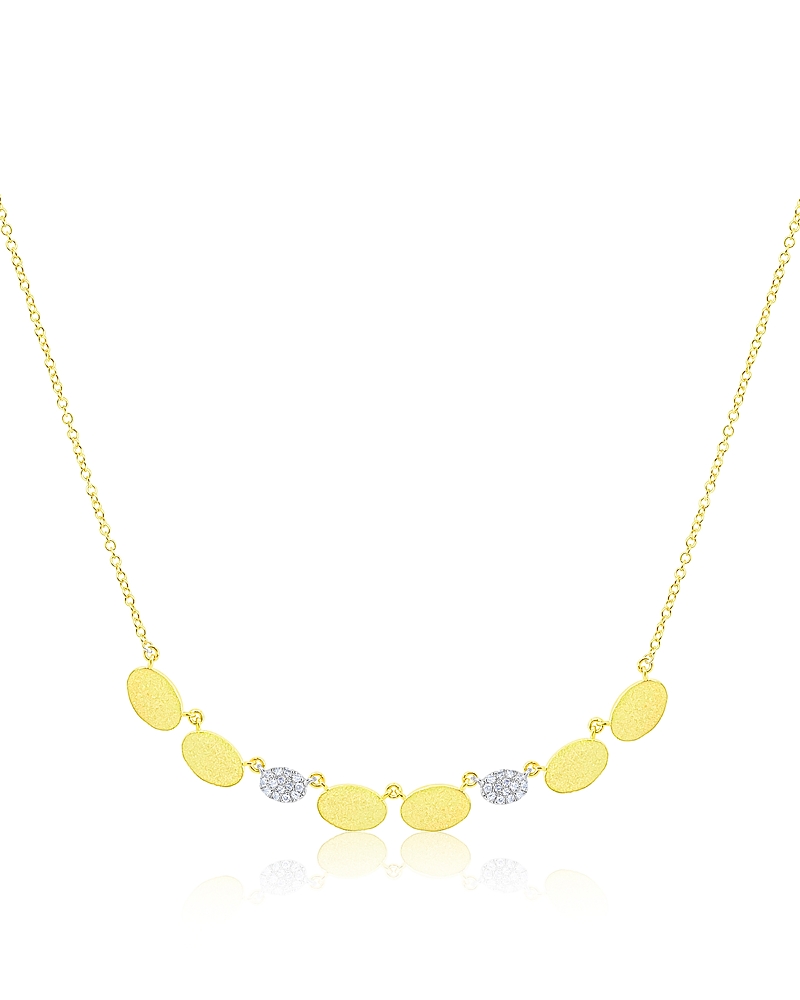 Meira T 14K White & Yellow Gold Diamond Oval Disc Link Collar Necklace, 16
