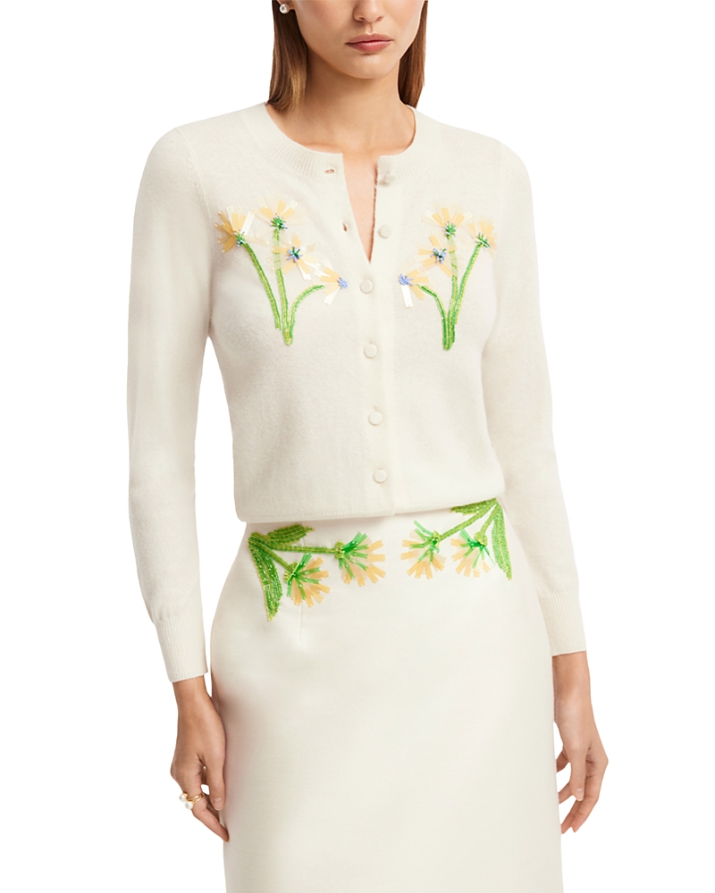 Leo Lin Claire Embellished Knit Cardigan Sweater