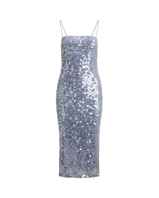 Sequined Tulle Midi Cocktail Dress