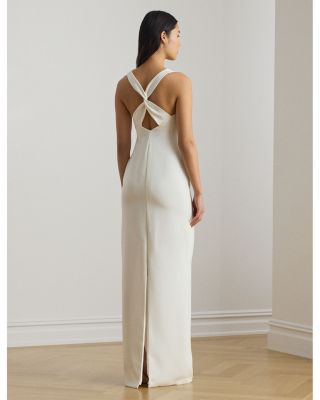 Twist Back Crepe Sleeveless Gown