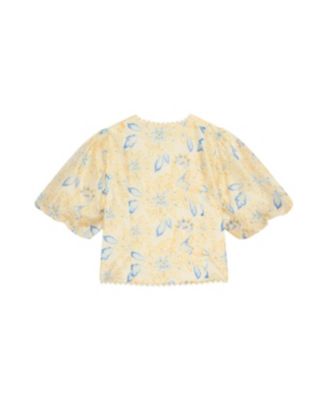  Women's Floral Puff Sleeve Blouse