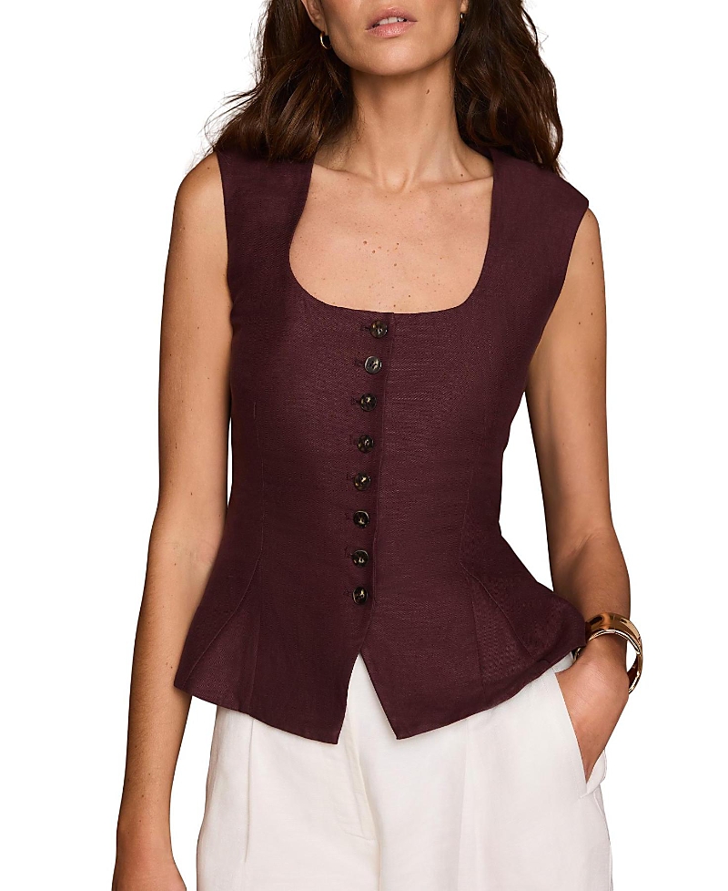 Mint Velvet Women's Linen Blend Peplum Waistcoat