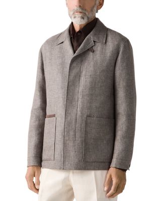 Slim Fit Cashmere Linen and Silk Chore Jacket