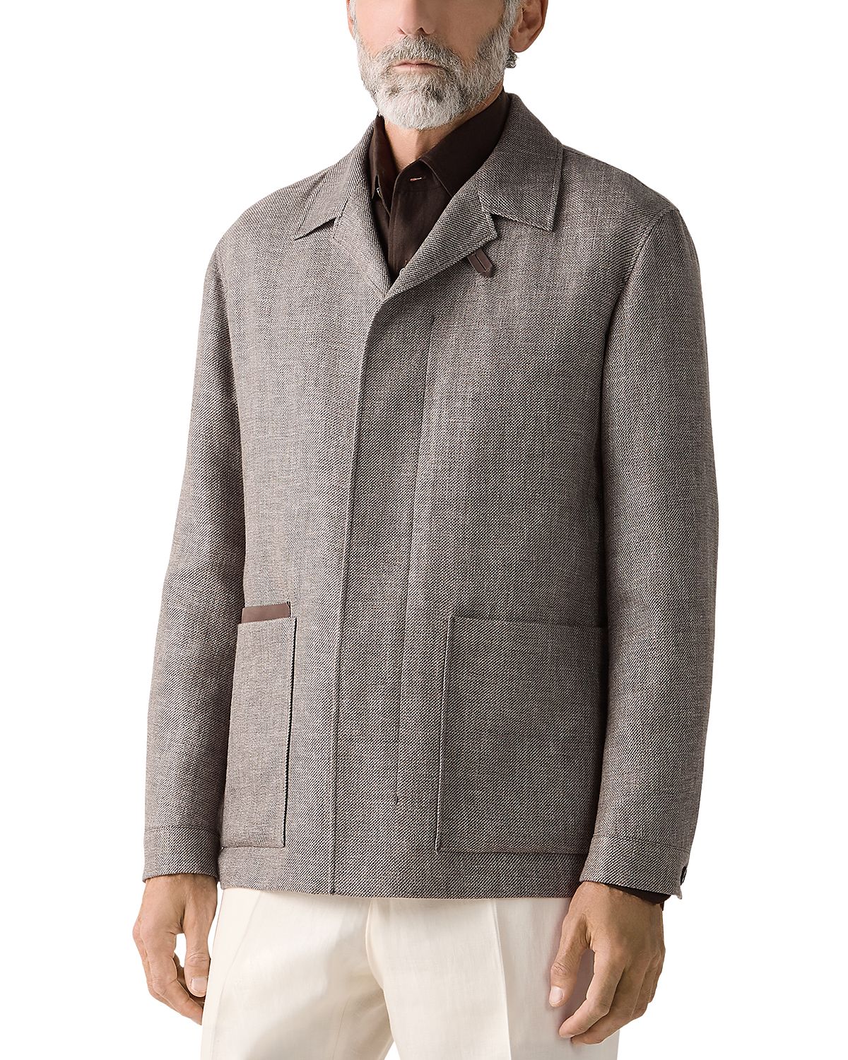 Zegna Slim Fit Cashmere Linen and Silk Chore Jacket