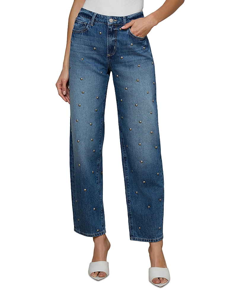 L'Agence Bex High Rise Rodeo Studded Jeans in Solvang