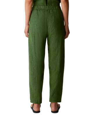 Pleated Linen Ankle Pants