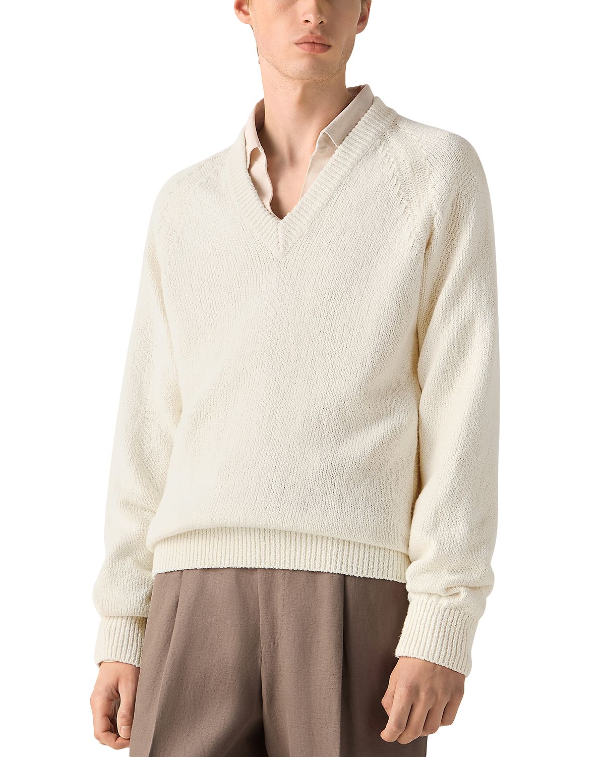 Zegna Cotton V Neck Shirt