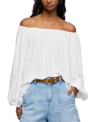 Silk Off-the-Shoulder Blouse
