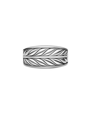 Men's Chevron Three Sided Signet Ring in Sterling Silver, 12.5mm
