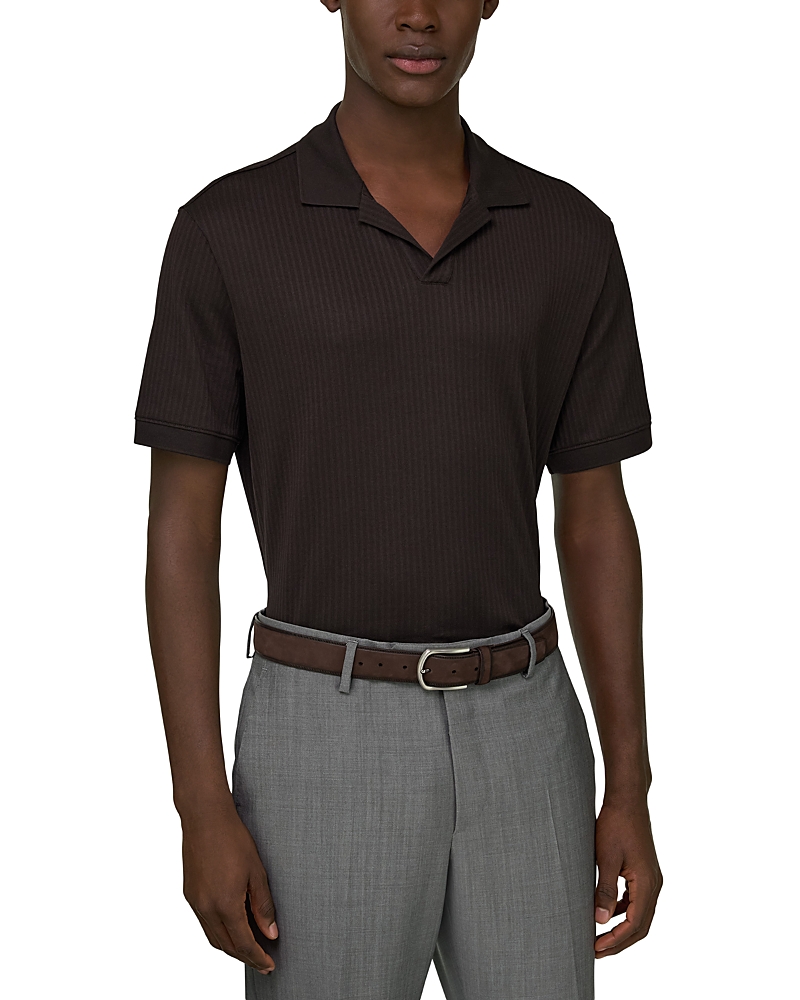 Boggi Milano Mini Jacquard Open Collar Shirt