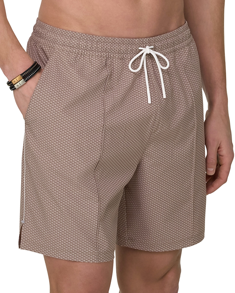 Boggi Milano Regular Fit 6.7 Logo Print Swim Shorts