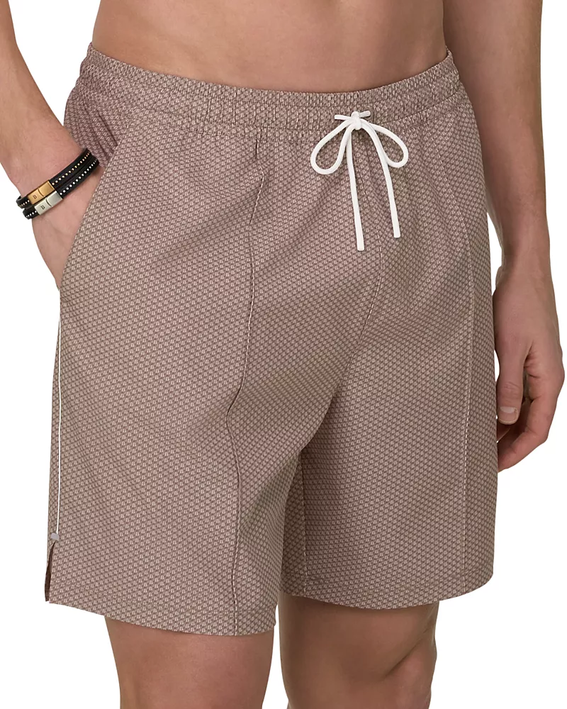 Boggi Milano Regular Fit 6.7 Logo Print Swim Shorts