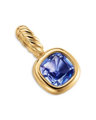 Mini Cushion Cut Amulet in 18K Yellow Gold with Tanzanite, 7.6mm