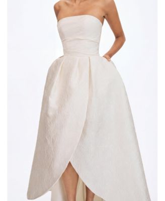  Tomika Jacquard Dipped Hem Wedding Gown