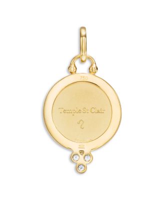 18K Gold 16mm Angel Pendant with Diamonds 