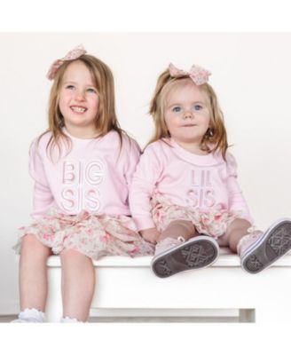 Girls' Lil Sis Embroidered Patch Long Sleeve Romper - Baby