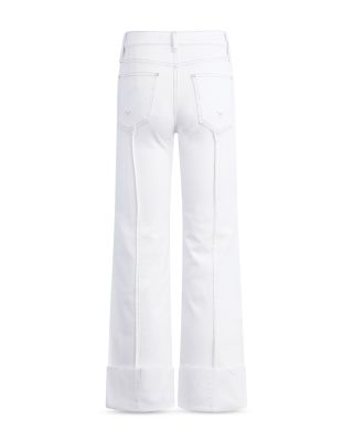 Rosie Pintucked Cuffed Wide Leg Jeans in White