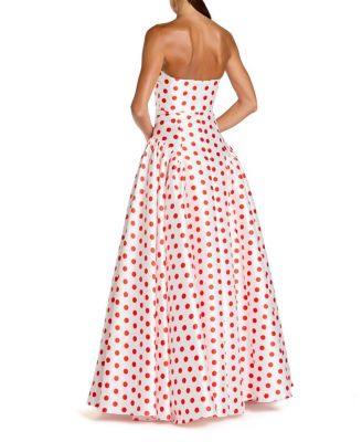  Strapless Polka Dot Mikado Ballgown