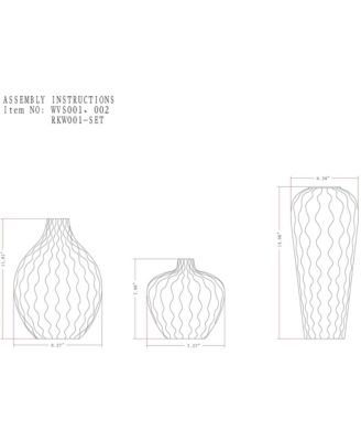  Waves Vase, Set of 3