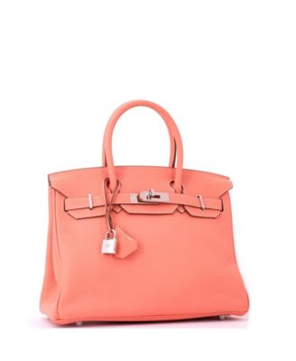 Birkin 30 Handbag Pink Clemence with Palladium Hardware