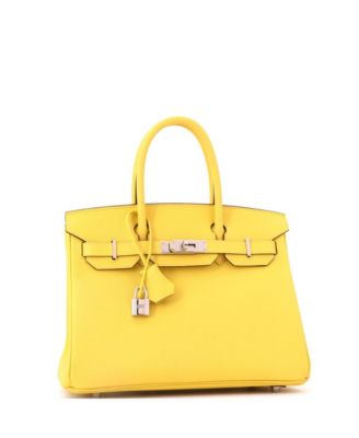 Birkin 30 Handbag Yellow Epsom with Palladium Hardware