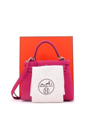 Kelly 25 Handbag Pink Togo with Palladium Hardware