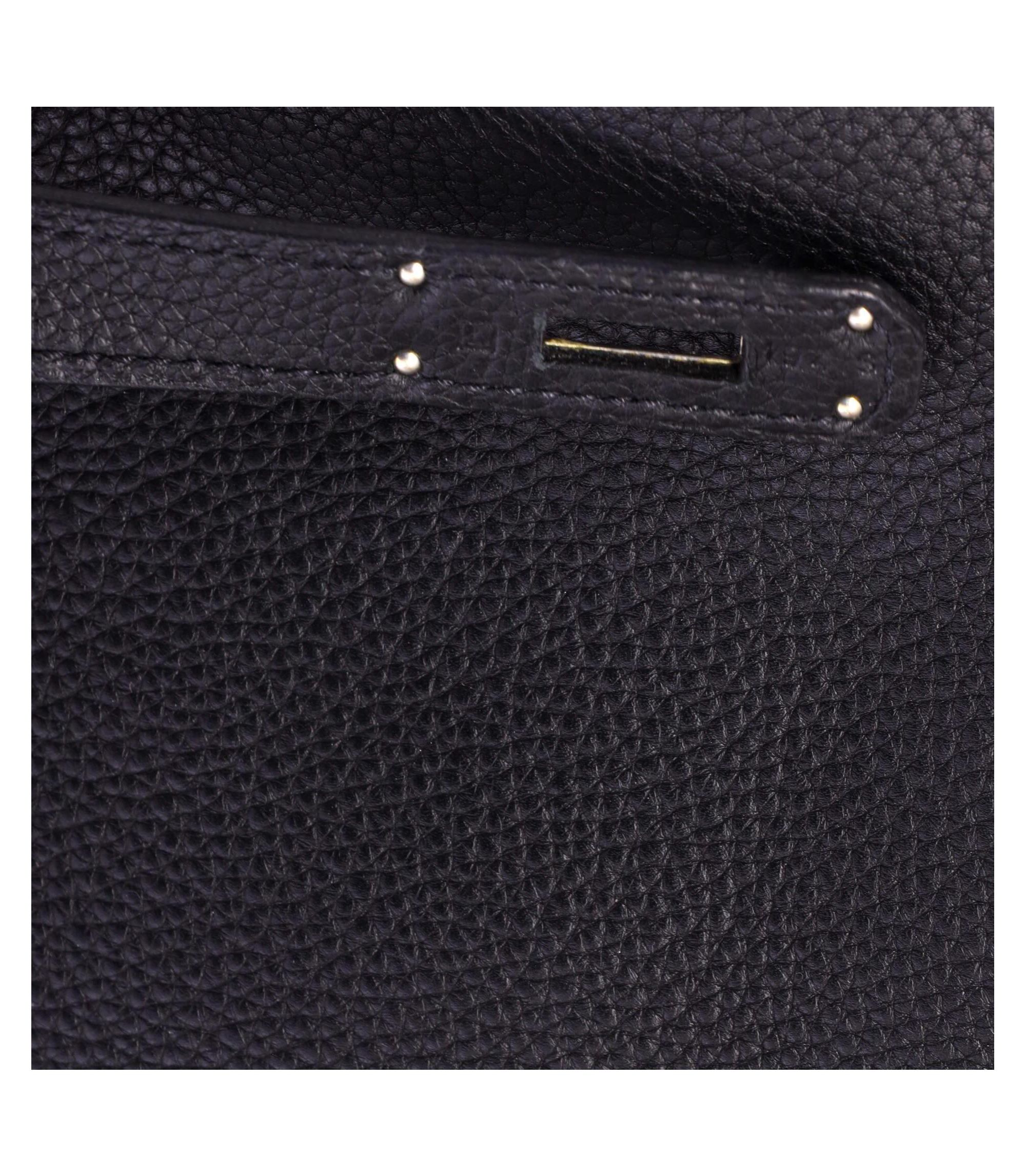 Kelly 32 Handbag Black Togo with Palladium Hardware — Image 8