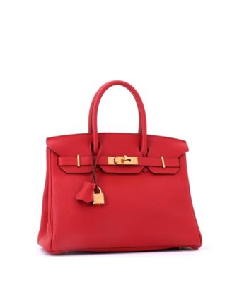 Birkin 30 Handbag Red Togo with Gold Hardware