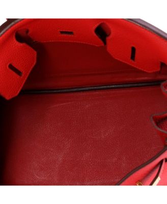 Birkin 30 Handbag Red Clemence with Gold Hardware