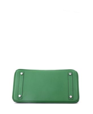 Birkin 30 Handbag Green Epsom with Palladium Hardware