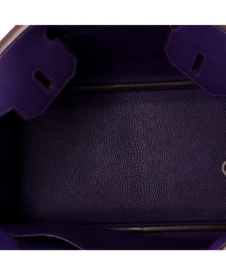 Birkin 30 Handbag Purple Epsom with Palladium Hardware