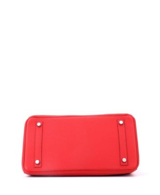 Birkin 30 Handbag Red Togo with Palladium Hardware