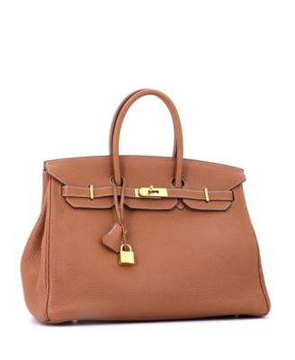 Birkin 35 Handbag Brown Togo with Gold Hardware