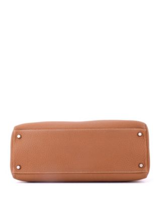 Kelly 35 Handbag Brown Togo with Palladium Hardware