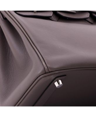 Birkin 25 Handbag Grey Swift with Palladium Hardware