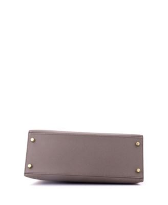 Kelly 28 Handbag Grey Epsom with Gold Hardware