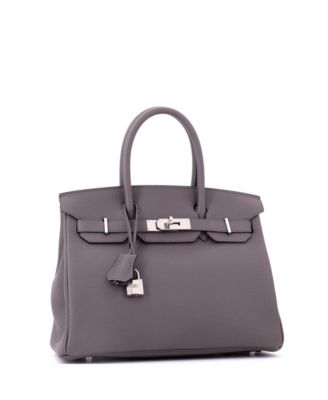 Birkin 30 Handbag Grey Togo with Palladium Hardware