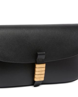 Flat Vitello Leather Saddle Bag 