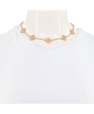  Vintage Alhambra 10 Motifs Necklace 18K Rose Gold, 17.25"